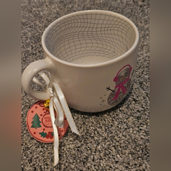 Pink Disco Snowman Mug Adorable Cute Christmas NWT - Picture 2 of 3